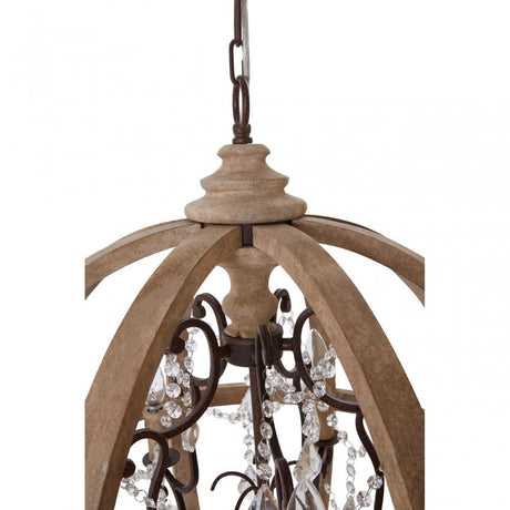 Pia Chandelier, Wood, Brown