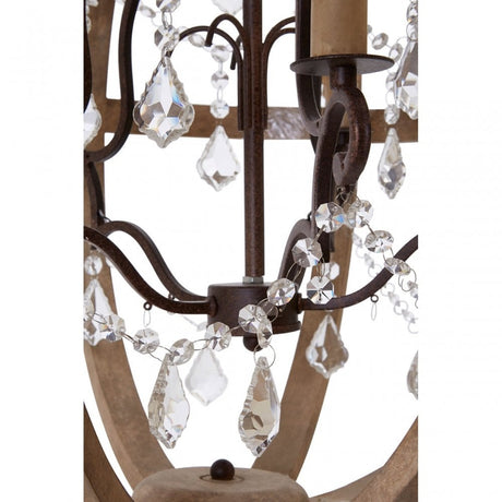 Pia Chandelier, Wood, Brown