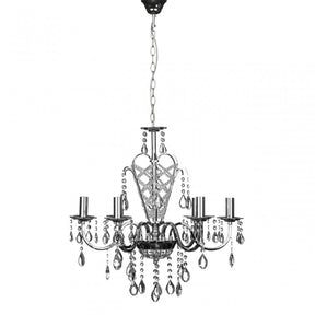 Carrington Chandelier, Chrome, Crystal, Silver