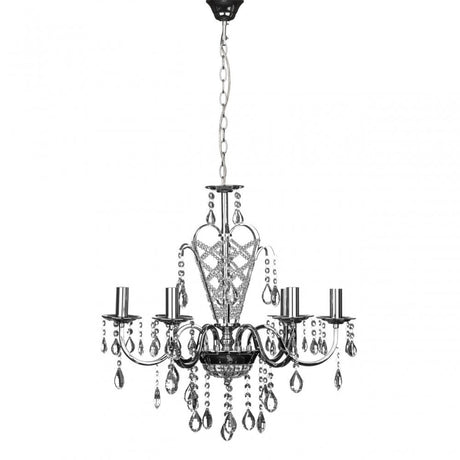 Carrington Chandelier, Chrome, Crystal, Silver