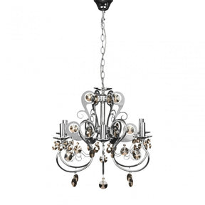 Dana Chandelier, Chrome, Crystal, Silver