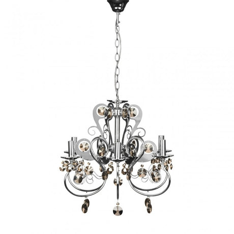 Dana Chandelier, Chrome, Crystal, Silver