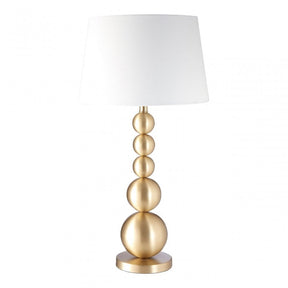 Stacked Table Lamp, Iron, Linen, Gold