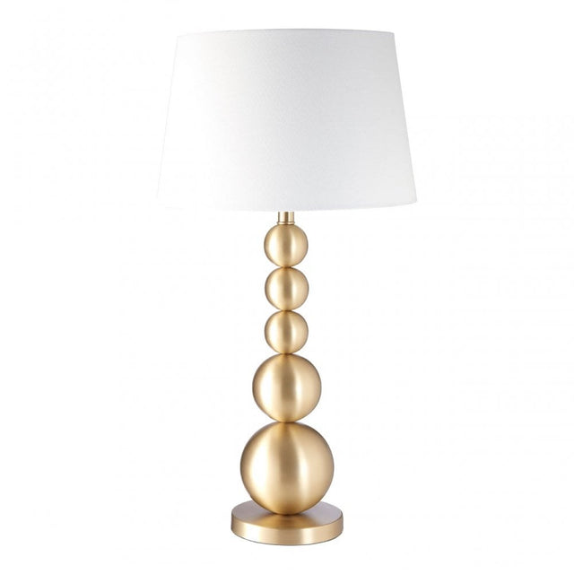 Stacked Table Lamp, Iron, Linen, Gold