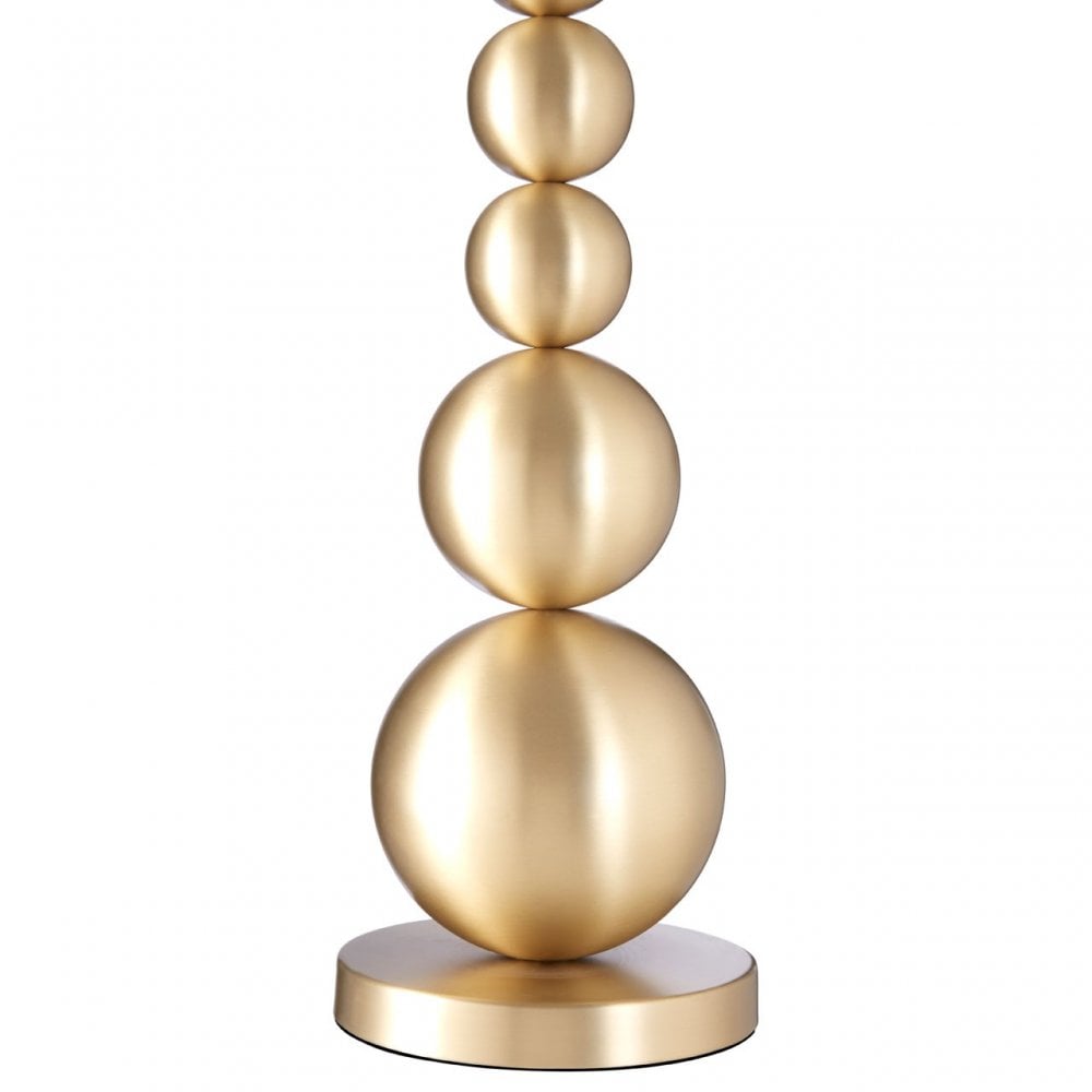 Stacked Table Lamp, Iron, Linen, Gold