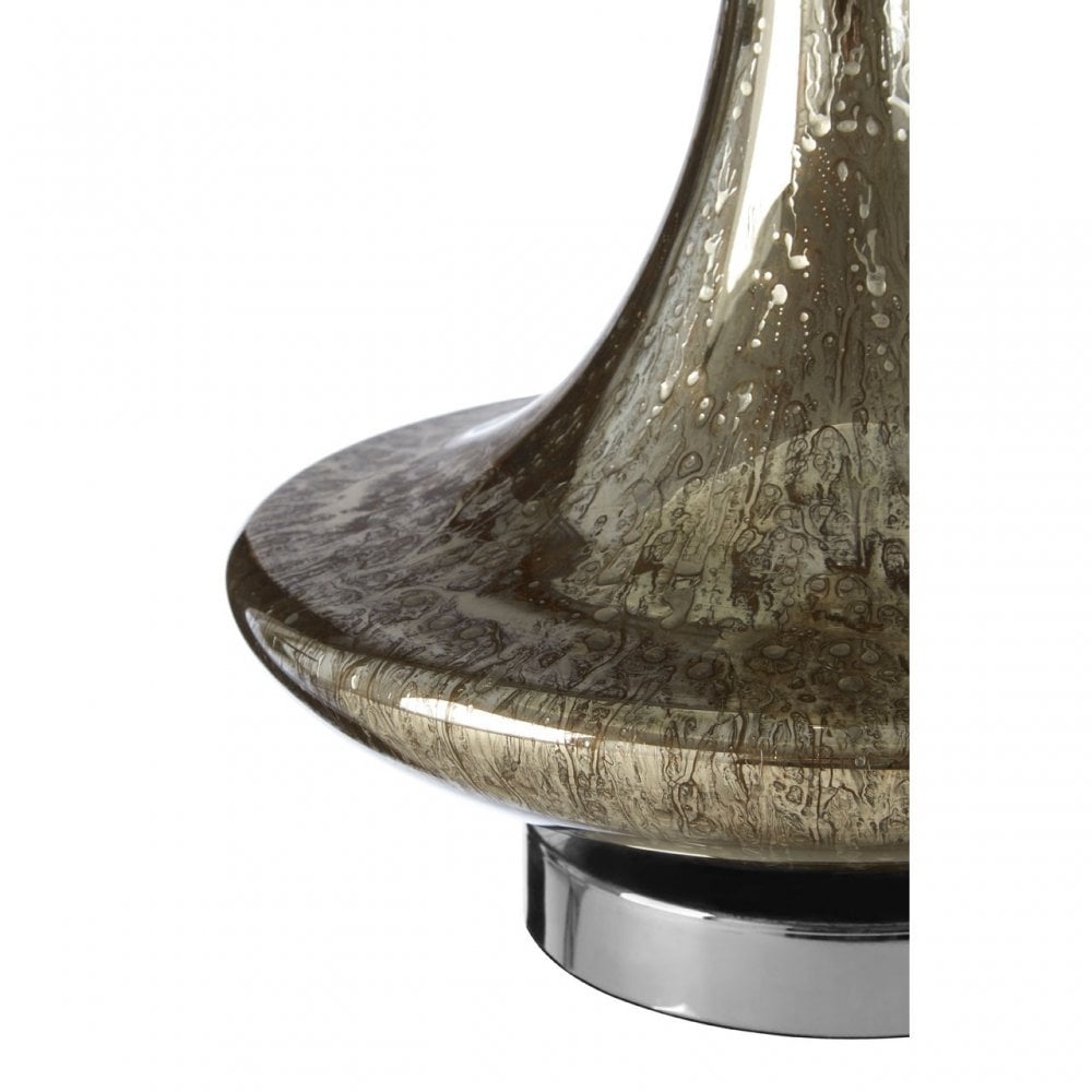 Mercury Table Lamp, Glass, Iron, Linen, Champagne
