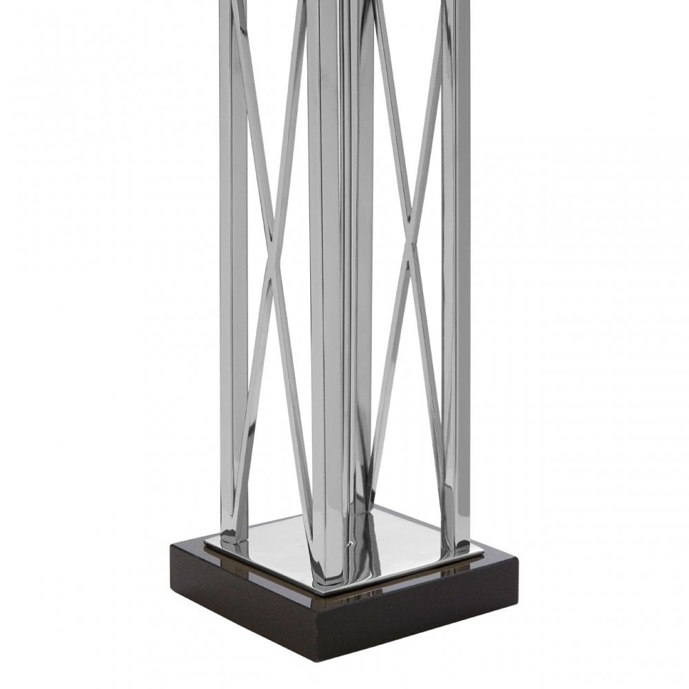 Hoffmann Table Lamp, Fabric and PVC, Granite, Iron, Stainless Steel, Silver