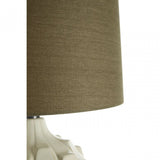 Usha Table Lamp, Ceramic, Fabric, Grey