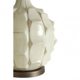 Usha Table Lamp, Ceramic, Fabric, Grey