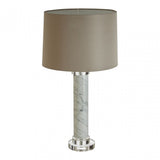 Ursina Table Lamp, Fabric, Marble, Grey