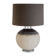 Uli Table Lamp with EU Plug, Ceramic, Fabric, Grey