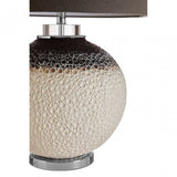 Uli Table Lamp with EU Plug, Ceramic, Fabric, Grey