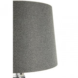 Ulrika Table Lamp with EU Plug, Linen, Wood, Grey