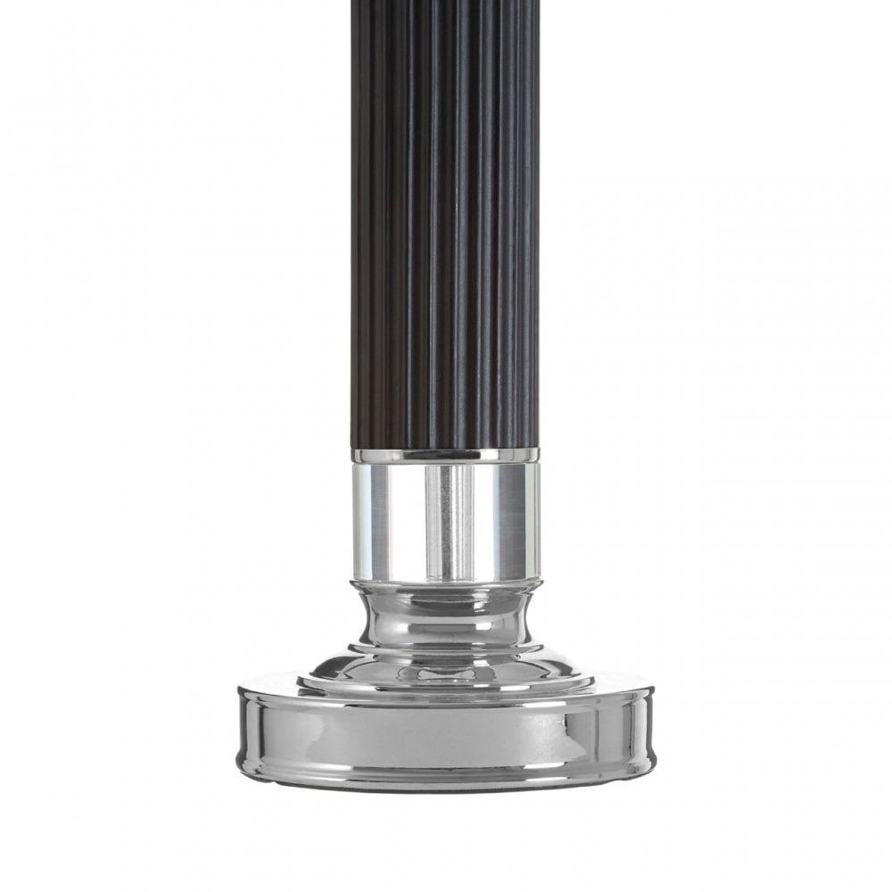 Ulrika Table Lamp with EU Plug, Linen, Wood, Grey