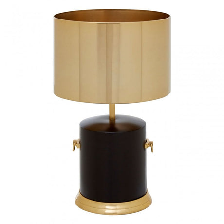 Melvin Drum Shade Table Lamp, Aluminium, Brass, Iron, Steel, Gold