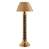 Macey Spiral Table Lamp with Empire Shade, Aluminium, Iron, Stainless Steel, Gold