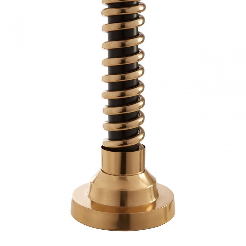 Macey Spiral Table Lamp with Empire Shade, Aluminium, Iron, Stainless Steel, Gold