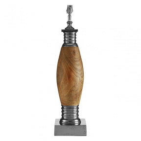 Townhouse Curved Tabor Lamp Base, Aluminium, Wood, Brown