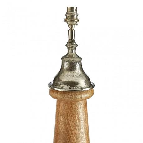 Townhouse Tapered Tabor Lamp Base, Aluminium, Wood, Brown