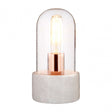 Lamonte Bell Lamp with White Marble Base, Glass, Marble, White