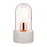 Lamonte Bell Lamp with White Marble Base, Glass, Marble, White