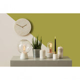 Lamonte Bell Lamp with White Marble Base, Glass, Marble, White