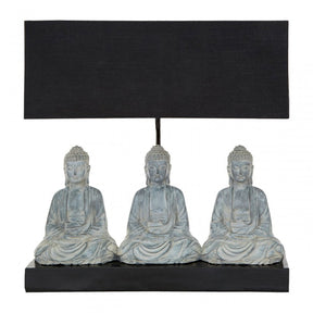Boho Buddha Lamp, Fabric and PVC, Resin