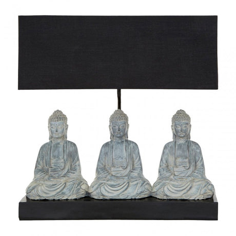 Boho Buddha Lamp, Fabric and PVC, Resin
