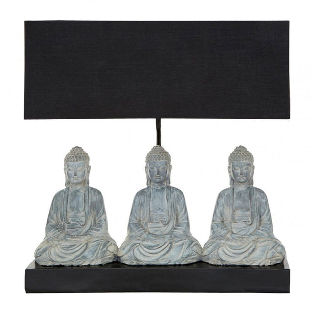 Boho Buddha Lamp, Fabric and PVC, Resin
