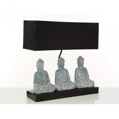 Boho Buddha Lamp, Fabric and PVC, Resin