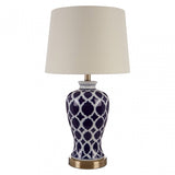 Paloma Table Lamp, Ceramic, Linen, Blue