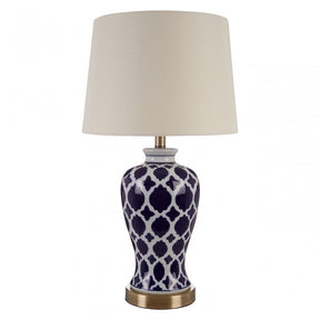 Paloma Table Lamp, Ceramic, Linen, Blue