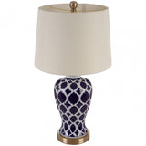 Paloma Table Lamp, Ceramic, Linen, Blue