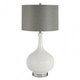 Pandora Table Lamp, Ceramic, Silk, White