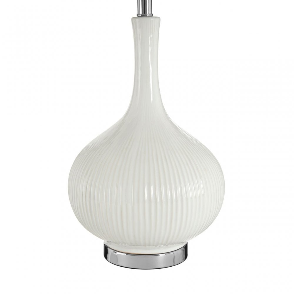 Pandora Table Lamp, Ceramic, Silk, White