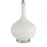 Pandora Table Lamp, Ceramic, Silk, White