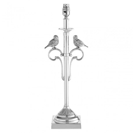 Aviary Lamp Base, Brass, Silver
