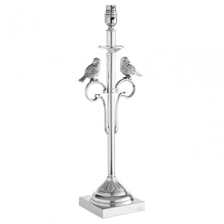 Aviary Lamp Base, Brass, Silver
