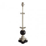August Table Lamp Base, Marble, Brass, Silver