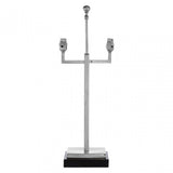 Chancel Lamp Base, Marble, Brass, Silver
