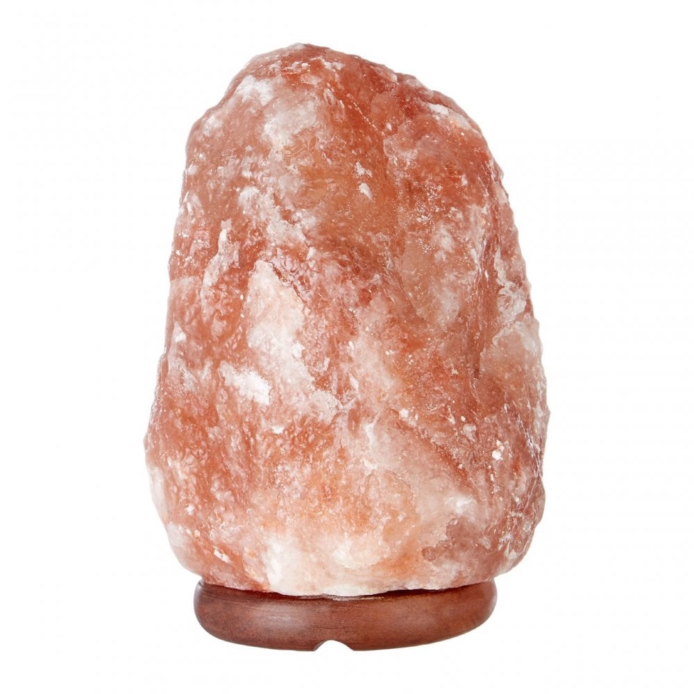 Natural Salt Lamp, Natural Salt, Wood, Orange