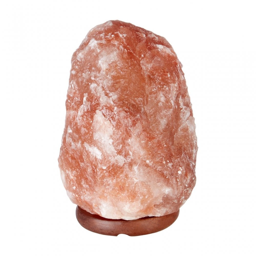 Natural Salt Lamp, Natural Salt, Wood, Orange