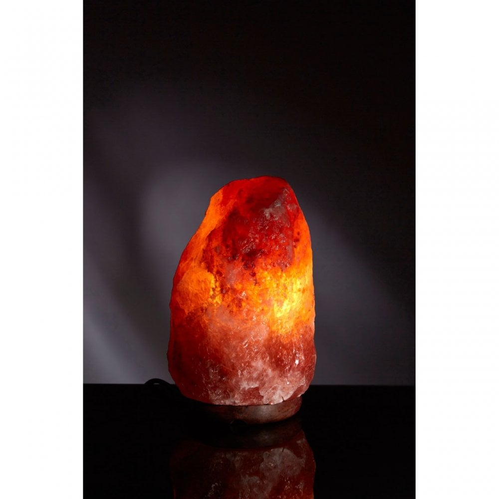 Natural Salt Lamp, Natural Salt, Wood, Orange