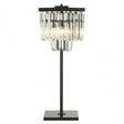 Tuskin Table Lamp, Crystal, Iron, Black