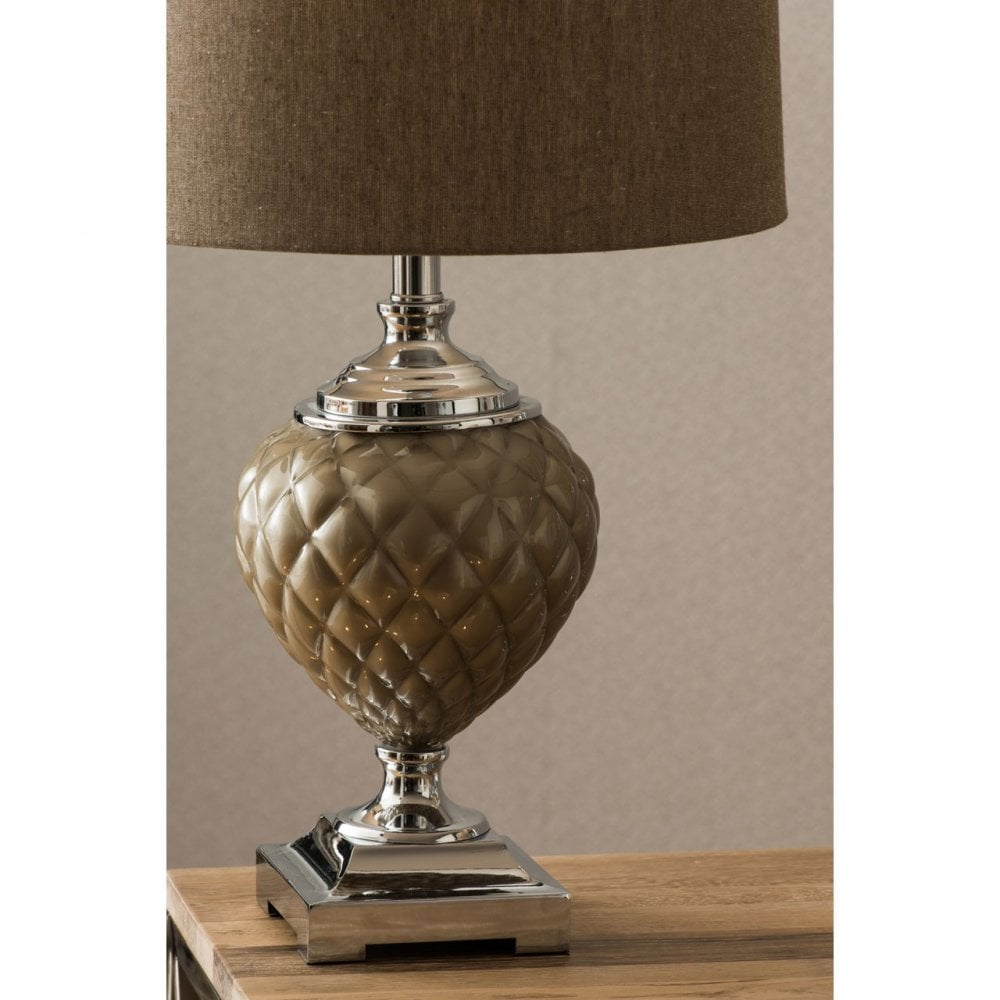 Ulla Table Lamp, Glass, Iron, Linen