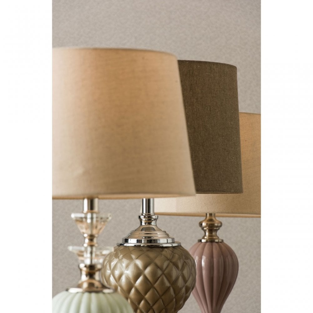 Ulla Table Lamp, Glass, Iron, Linen