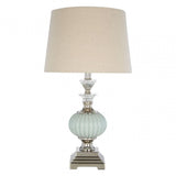 Ulyana Table Lamp, Crystal, Glass, Iron, Linen