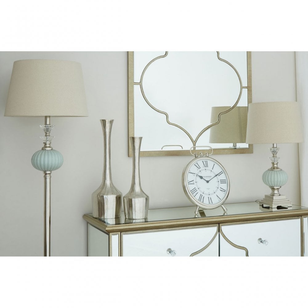 Ulyana Table Lamp, Crystal, Glass, Iron, Linen