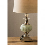 Ulyana Table Lamp, Crystal, Glass, Iron, Linen