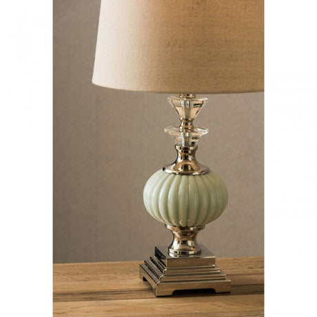 Ulyana Table Lamp, Crystal, Glass, Iron, Linen